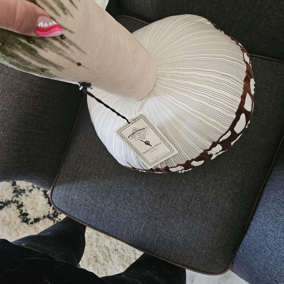 Mushroom Shaped Pillow - Brown and White - Picture 7 of 9